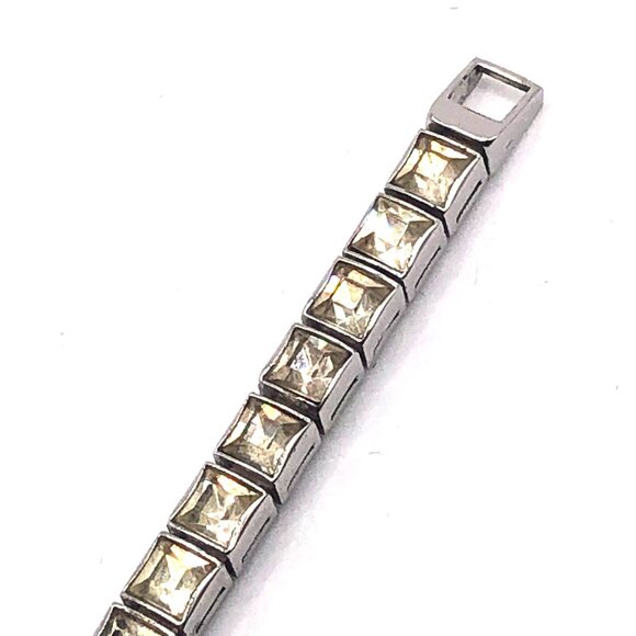 Dorsons 1950s Sterling Silver Princess Cut Clear Crystal Rhinestone Choke - Picture 11 of 13